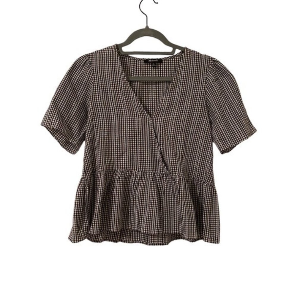 Madewell black and white patterned top